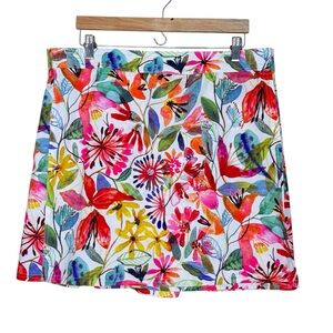 RIPSKIRT Watercolor Floral Skirt Wrap Swim Beach Size XL Length 2 Bright